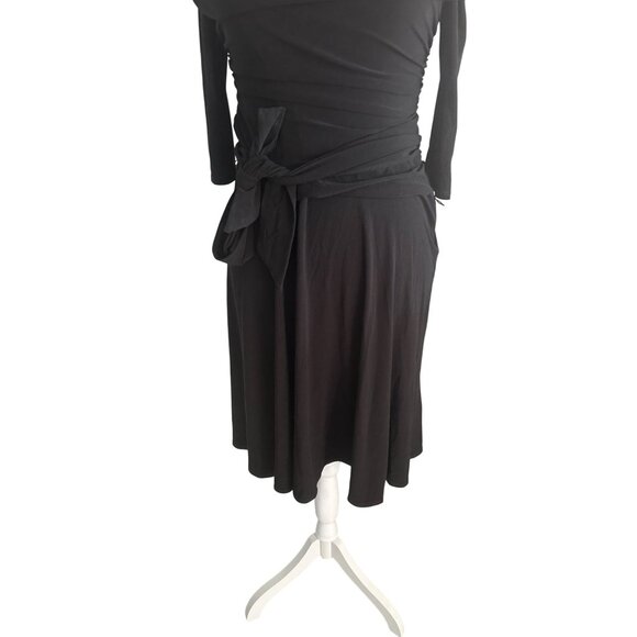 LAUNDRY Shelli Segal Black Off Shoulder Dress Size 2 - Picture 6 of 8